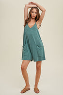 Slub Romper with Pockets