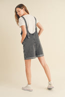 COTTON DENIM SEAM DETAIL ROMPER