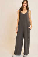 Ribbed Knit Seam Detail Jumpsuit