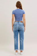 Judy Blue Mid Rise Cuffed Boyfriend Cut