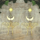 Celestial Luna Moth Oversized Earrings