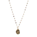 Semi Precious Stone Pendant with Crystal Bead Chain