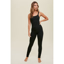 Nylon-Spandex Knit Jumpsuit - Black