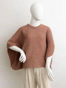 Minimalist Crew Neck Poncho Sweater