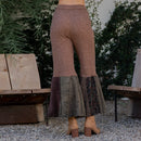 Bell Bottom Boho Pants in Crochet Sweater Fusion- Amber