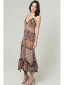 Spaghetti Strap with Ruffle Hem & Lace Detailing