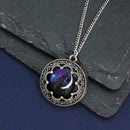 Antiqued Metal Moon Print Necklace