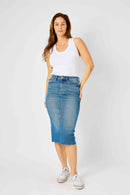 Judy Blue High Waist Mid Length Skirt