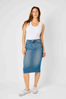 Judy Blue High Waist Mid Length Skirt