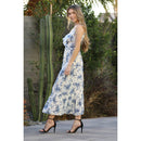 V Neck Ruffle Trim Wrap Maxi Dress