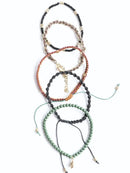 Stackable Bead and Woven Cord Bracelet