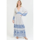Printed Long Sleeve Maxi Dress