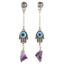 Evil Eye with Rough Stone Earring