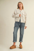 Embroidered Corduroy Bomber Jacket