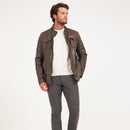 Cove RF Leather Jacket, Elephant Men's