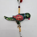 Colorful String of 5 Parrots with Bell