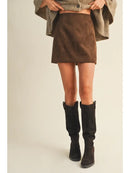Fitted Suede Mini Skirt