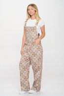 Bee Floral Print Overall
