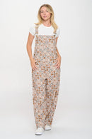 Bee Floral Print Overall