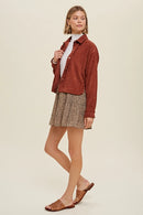 Corduroy Relaxed Crop Shacket