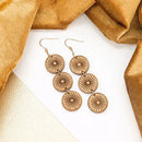 Celestial Wood Earrings | Sun Drop