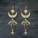 Magical Mushroom Lunar Gold Earrings