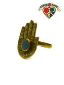 The Mindful Path Hamsa Hand Gemstone & Metal Ring