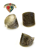 Moondance Metal Filigree Wide Adjustable Ring