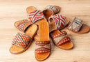 Moroccan Kilim Open-Toe Slides