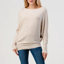 Long Dolman Sleeve Aysmmetric Top