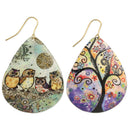 Whimisical Nature Print Teardrop Earrings
