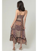 Spaghetti Strap with Ruffle Hem & Lace Detailing