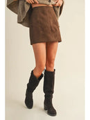 Fitted Suede Mini Skirt