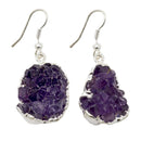 Amethyst Druze Earrings