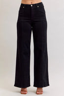 Judy Blue HW Retro Wide Leg Black Denim Jeans