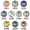 Blue, White and Red Ceramic Knobs