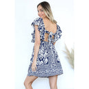 V Neck Open Tie Back Dress