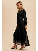 Raglan Vintage Lace Paneled Dress