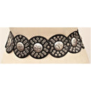 Leather Large Disc Belt Silver/ Black