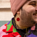 Maroon and Gold Pride Bone Earrings
