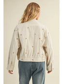 Embroidered Corduroy Bomber Jacket