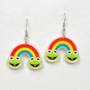 Cottagecore Frog with Rainbow Earrings