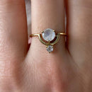 Brass Cradled Moonstone Ring