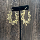 Brass Petal Starburst Earrings