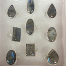 Multi Fire Labradorite Sterling Silver Ring- Large