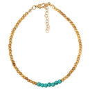 Wood & Turquoise Bead Anklet