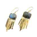 Brass Labradorite Fringe Earrings