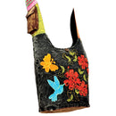 Hummingbird Butterfly Black Monk Bag - Hobo Bag