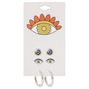 Silver Eye Post Earrings Set