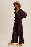 Eyelet Lace Wide Leg Jumpsuit